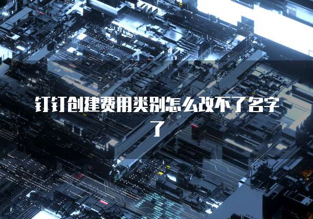 钉钉创建费用类别怎么改不了名字了
