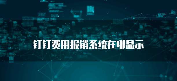 钉钉费用报销系统在哪显示