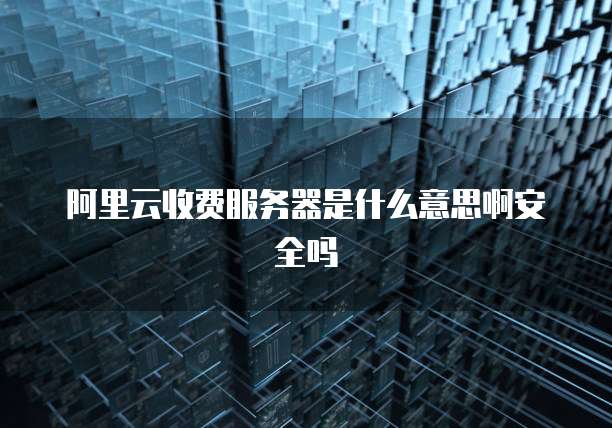 阿里云收费服务器是什么意思啊安全吗