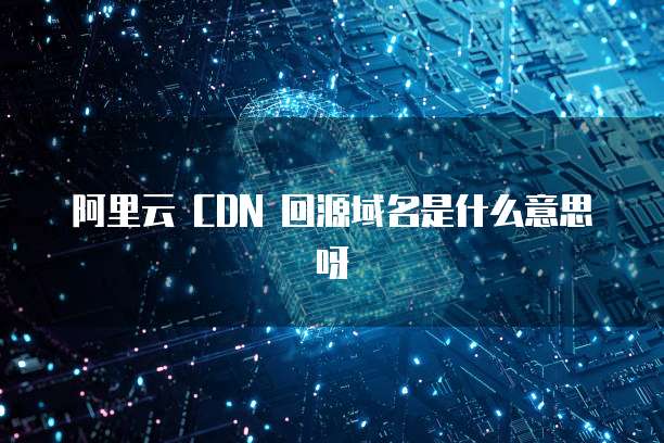 阿里云 CDN 回源域名是什么意思呀