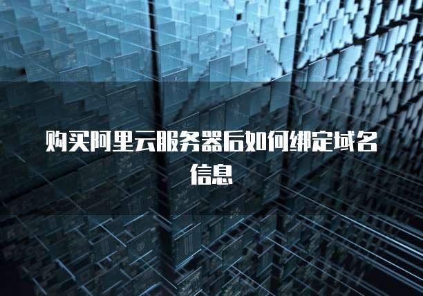 购买阿里云服务器后如何绑定域名信息