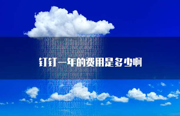 钉钉一年的费用是多少啊
