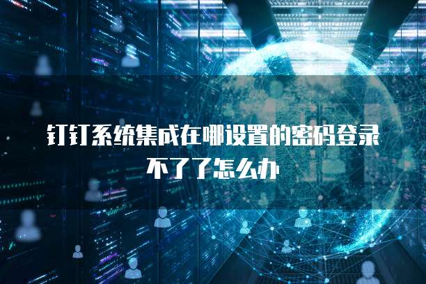钉钉系统集成在哪设置的密码登录不了了怎么办