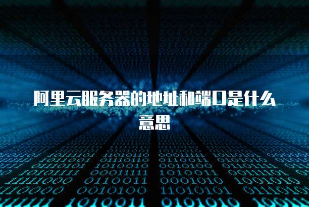 阿里云服务器的地址和端口是什么意思
