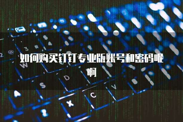 如何购买钉钉专业版账号和密码呢啊