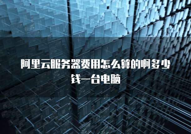 阿里云服务器费用怎么算的啊多少钱一台电脑