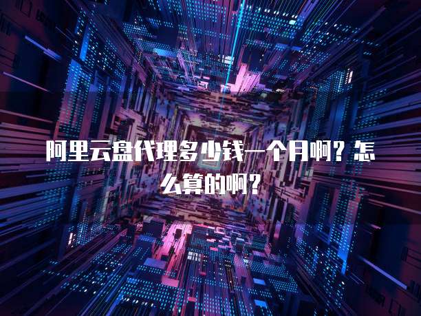 阿里云盘代理多少钱一个月啊?怎么算的啊?