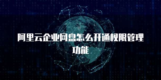 阿里云企业网盘怎么开通权限管理功能