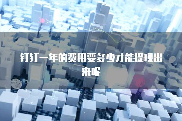 钉钉一年的费用要多少才能提现出来呢
