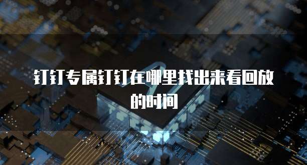 钉钉专属钉钉在哪里找出来看回放的时间