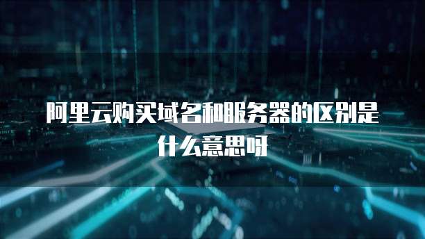 阿里云购买域名和服务器的区别是什么意思呀