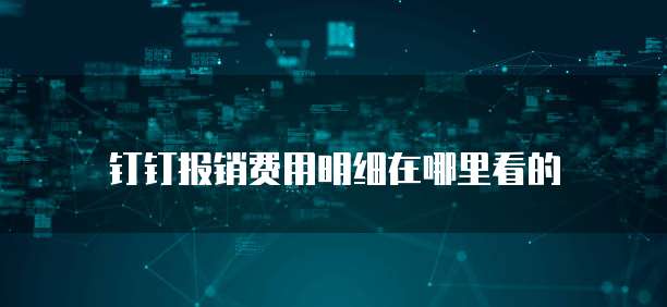 钉钉报销费用明细在哪里看的