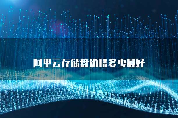 阿里云存储盘价格多少最好