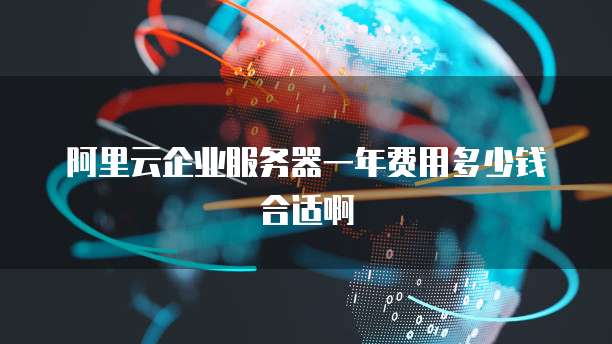 阿里云企业服务器一年费用多少钱合适啊