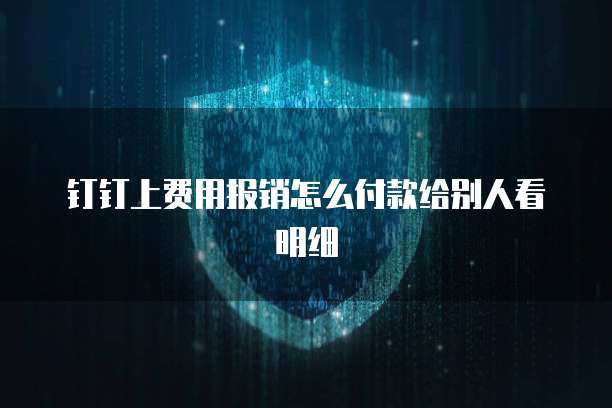 钉钉上费用报销怎么付款给别人看明细