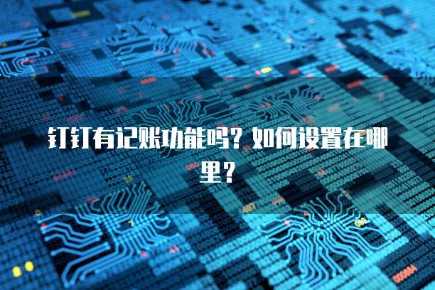 钉钉有记账功能吗?如何设置在哪里?