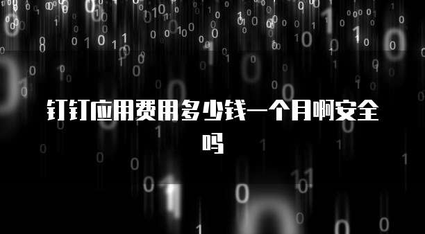 钉钉应用费用多少钱一个月啊安全吗