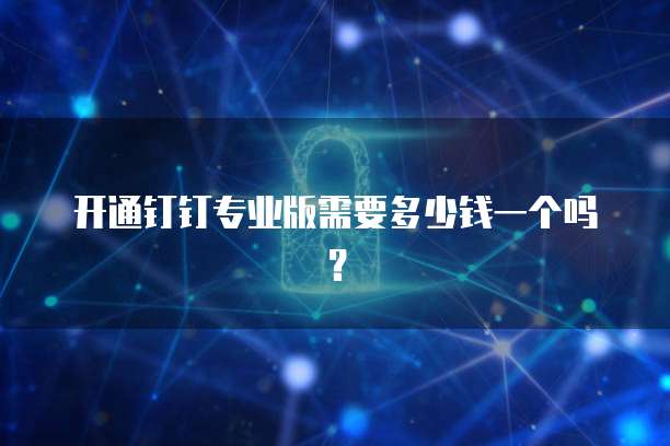 开通钉钉专业版需要多少钱一个吗?