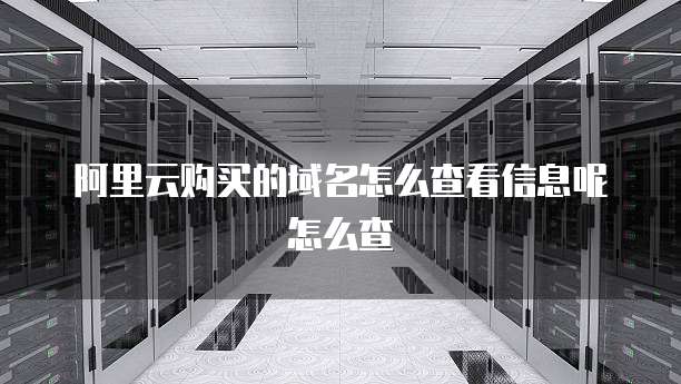 阿里云购买的域名怎么查看信息呢怎么查