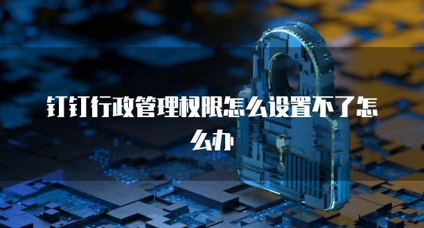 钉钉行政管理权限怎么设置不了怎么办