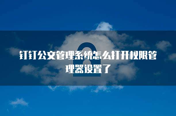 钉钉公文管理系统怎么打开权限管理器设置了