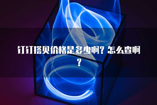 钉钉搭贝价格是多少啊?怎么查啊?