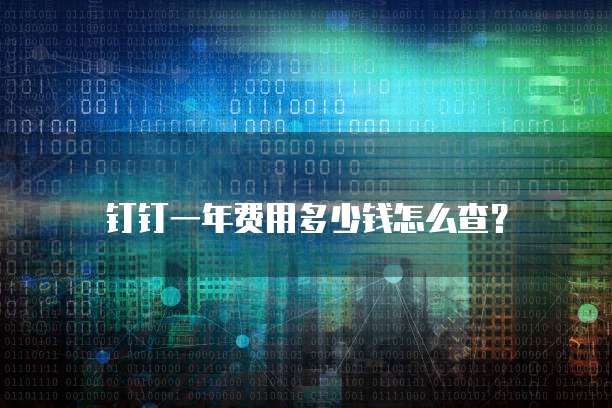 钉钉一年费用多少钱怎么查?