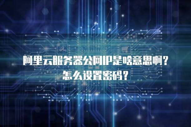 阿里云服务器公网IP是啥意思啊?怎么设置密码?