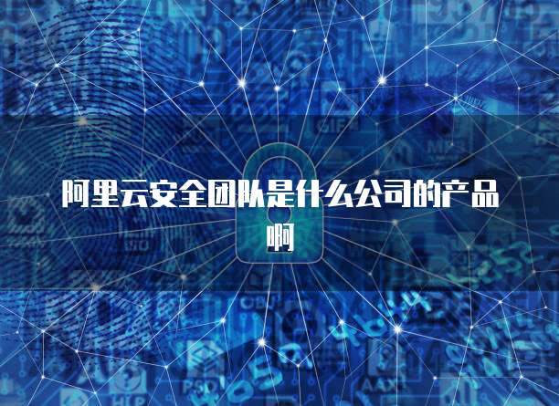 阿里云安全团队是什么公司的产品啊