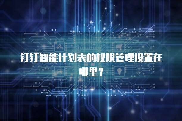钉钉智能计划表的权限管理设置在哪里?