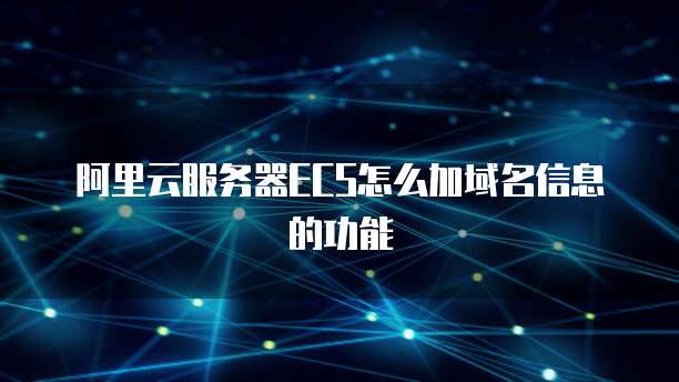 阿里云服务器ECS怎么加域名信息的功能