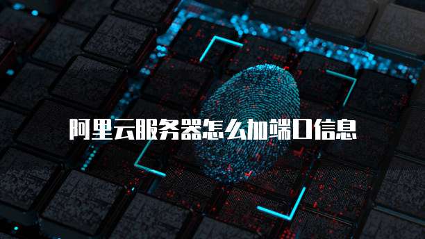 阿里云服务器怎么加端口信息