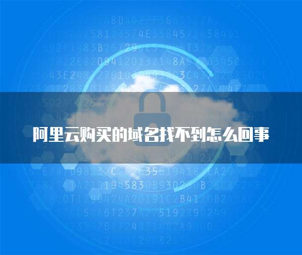 阿里云购买的域名找不到怎么回事