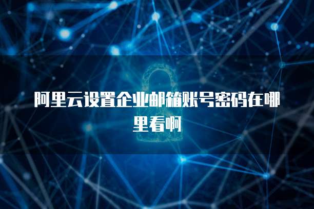 阿里云设置企业邮箱账号密码在哪里看啊