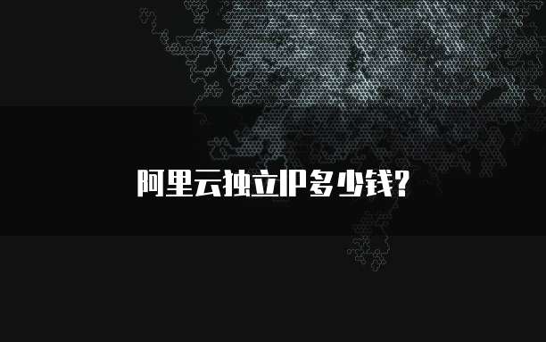 阿里云独立IP多少钱？