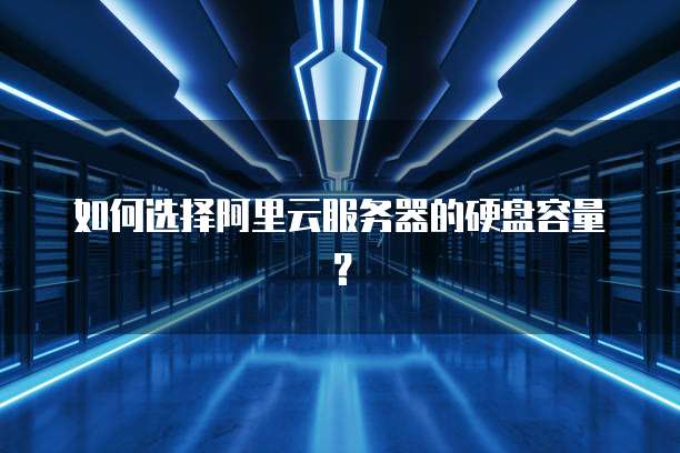 如何选择阿里云服务器的硬盘容量?
