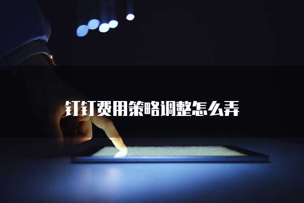 钉钉费用策略调整怎么弄