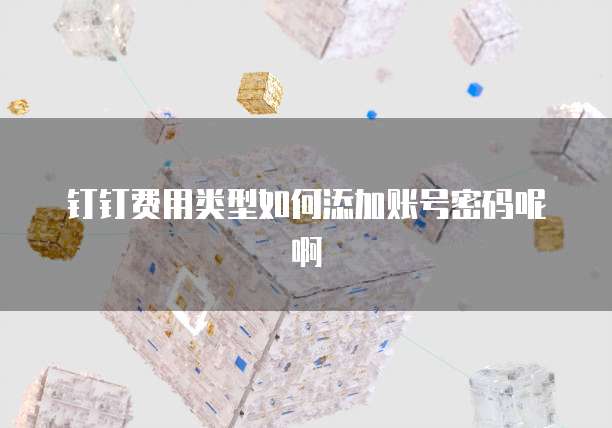 钉钉费用类型如何添加账号密码呢啊