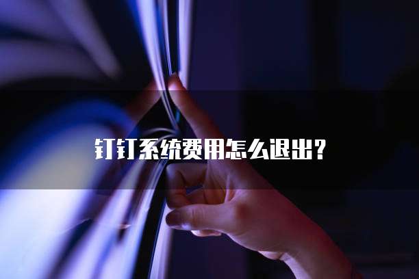 钉钉系统费用怎么退出?