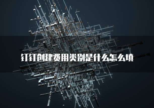 钉钉创建费用类别是什么怎么填