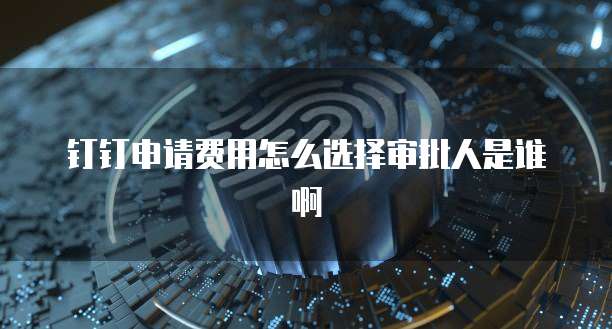 钉钉申请费用怎么选择审批人是谁啊