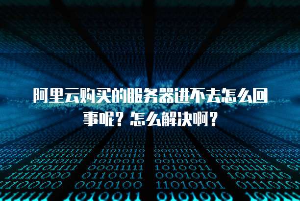 阿里云购买的服务器进不去怎么回事呢?怎么解决啊?