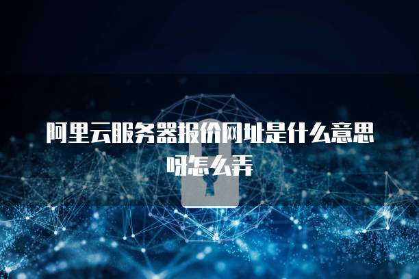 阿里云服务器报价网址是什么意思呀怎么弄