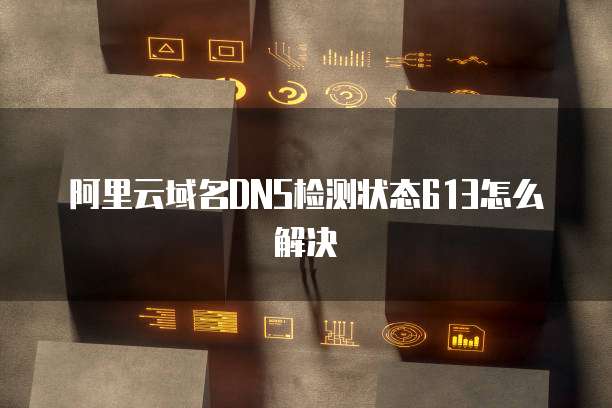 阿里云域名DNS检测状态613怎么解决
