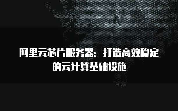 阿里云芯片服务器:打造高效稳定的云计算基础设施