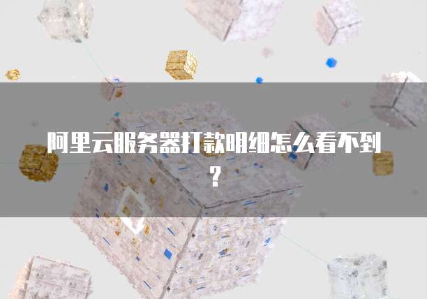 阿里云服务器打款明细怎么看不到?