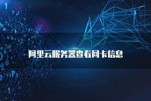 阿里云服务器查看网卡信息