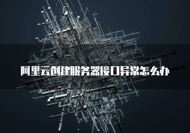 阿里云创建服务器接口异常怎么办