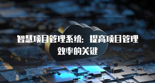 智慧项目管理系统：提高项目管理效率的关键