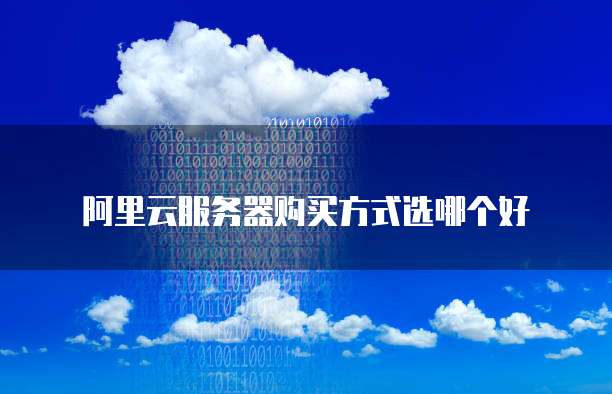 阿里云服务器购买方式选哪个好